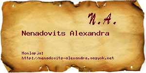Nenadovits Alexandra névjegykártya
